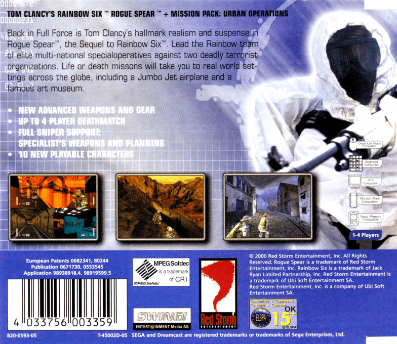 Tom Clancy's Rainbow Six Rogue Spear — box-2D-back (EU)