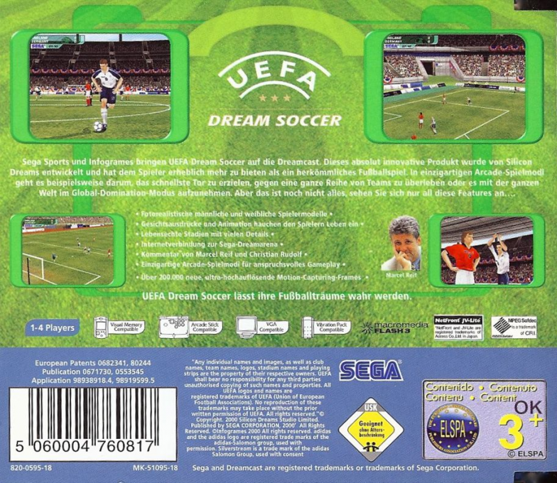 UEFA Dream Soccer — box-2D-back (DE)