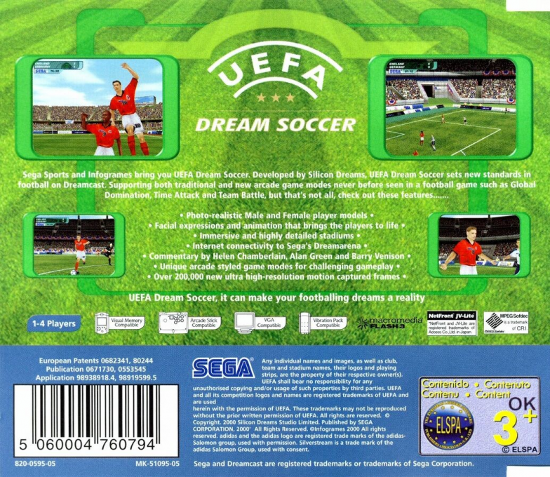 UEFA Dream Soccer — box-2D-back (EU)