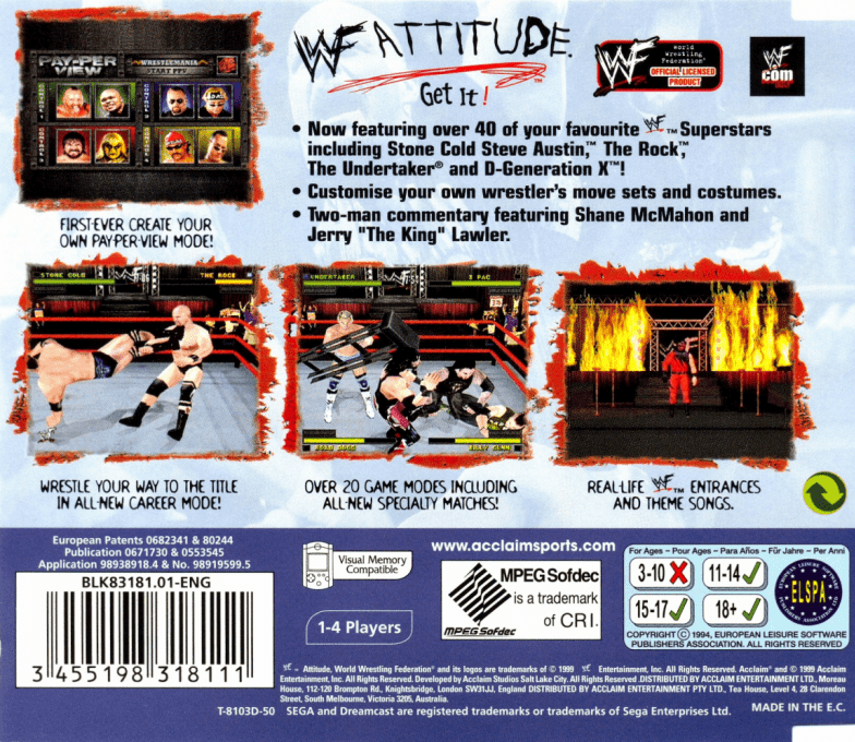 WWF Attitude — box-2D-back (EU)