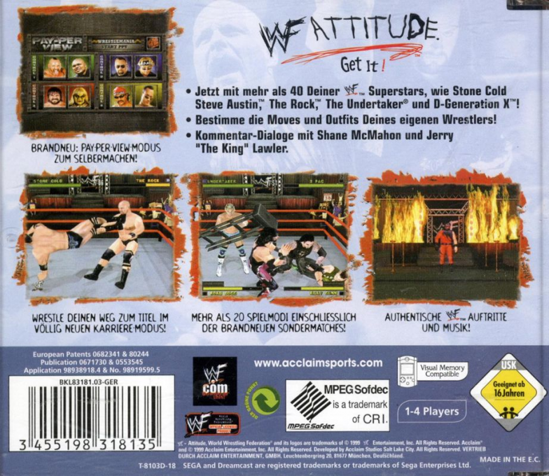 WWF Attitude — box-2D-back (DE)