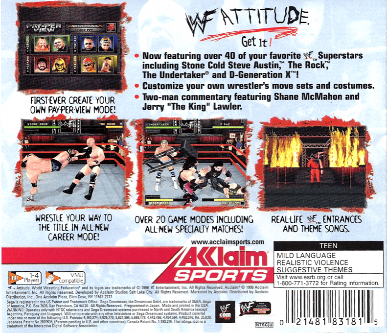 WWF Attitude — box-2D-back (US)