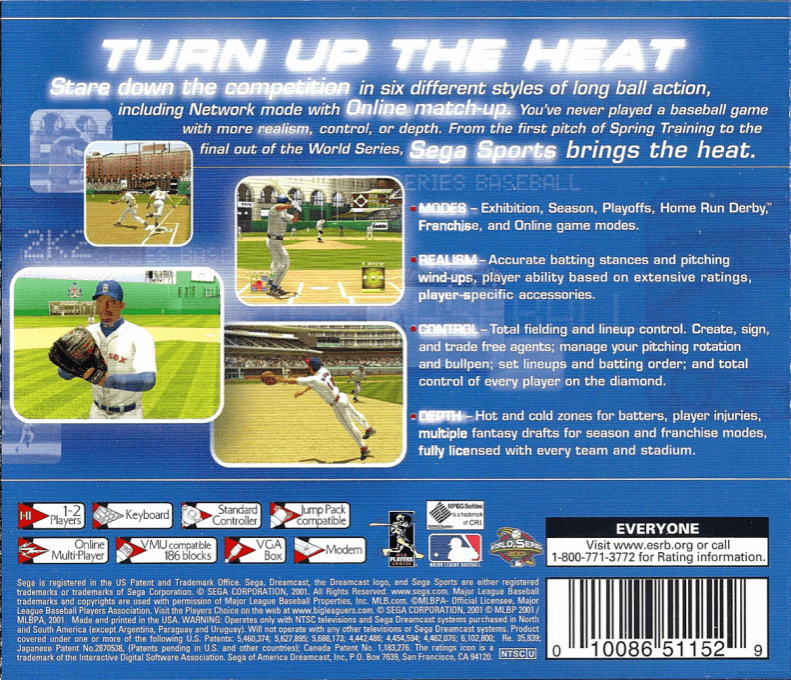 World Series Baseball 2K2 — box-2D-back (US)