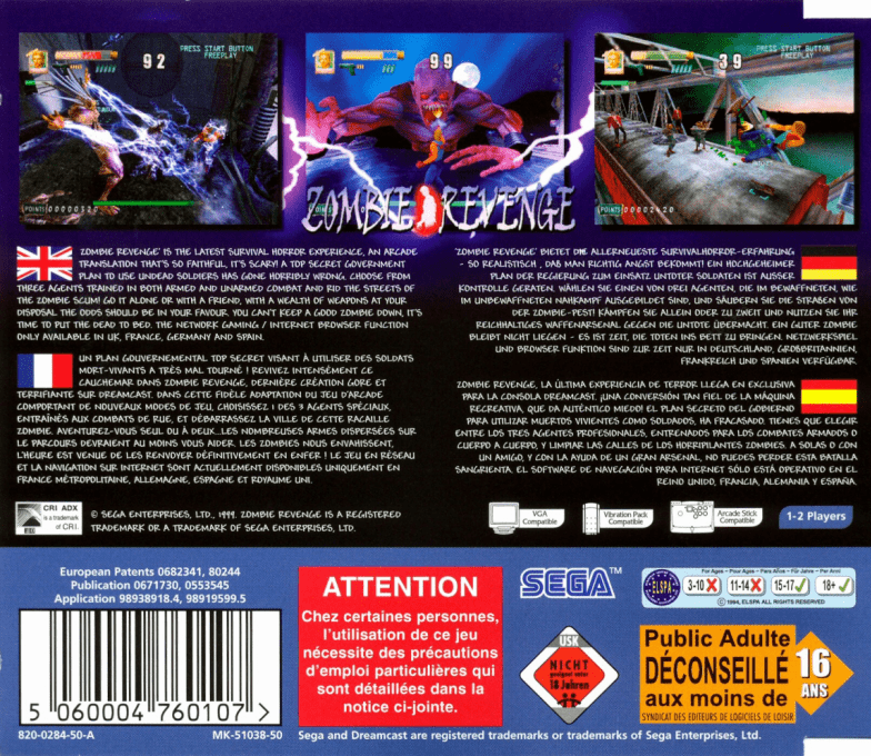 Zombie Revenge — box-2D-back (EU)