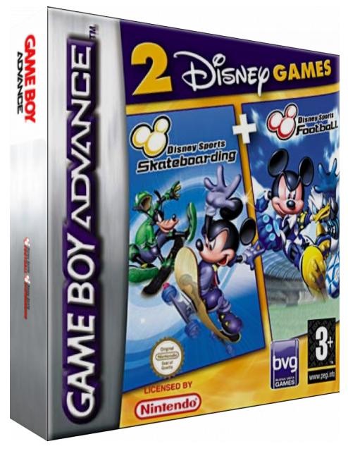 2 Disney Games - Disney Sports - Football + Disney Sports - Skateboarding — box-3D (EU)