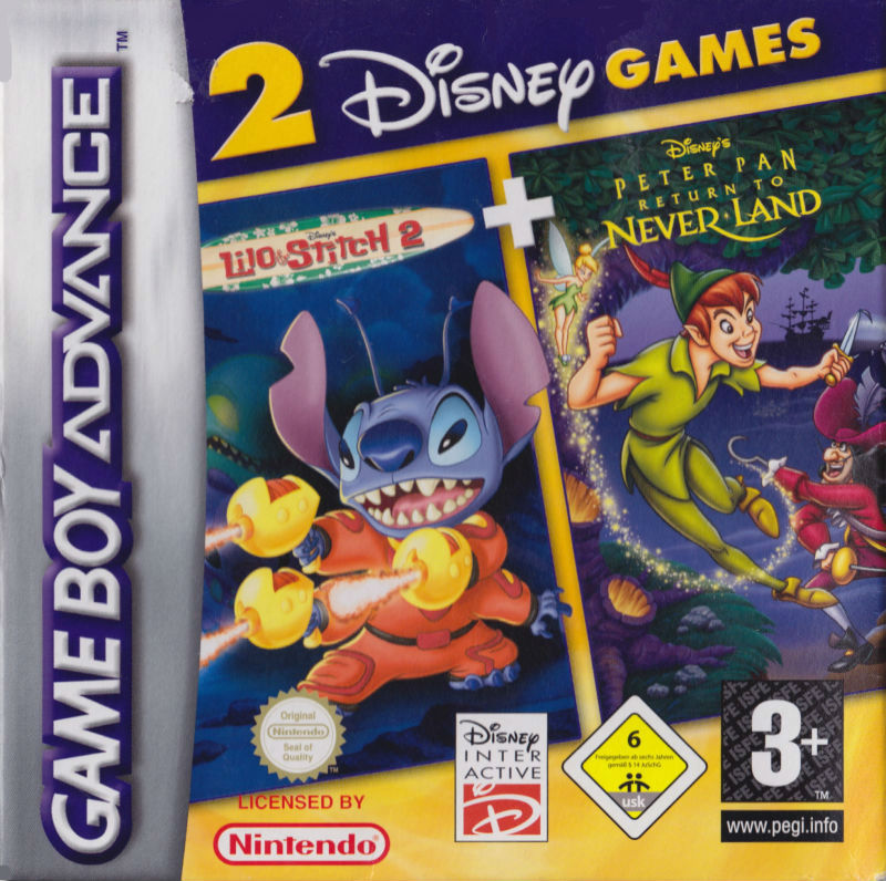 2 Disney Games - Lilo And Stitch 2 + Peter Pan - Return To Neverland box art