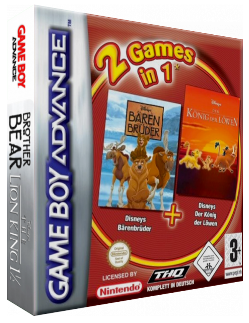2 Games In 1 - Brother Bear + The Lion King — box-3D (DE)