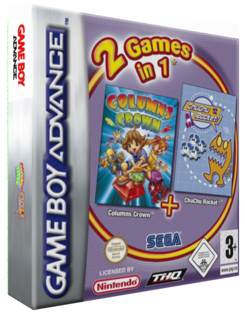 2 Games In 1 - Columns Crown + Chuchu Rocket! — box-3D (EU)