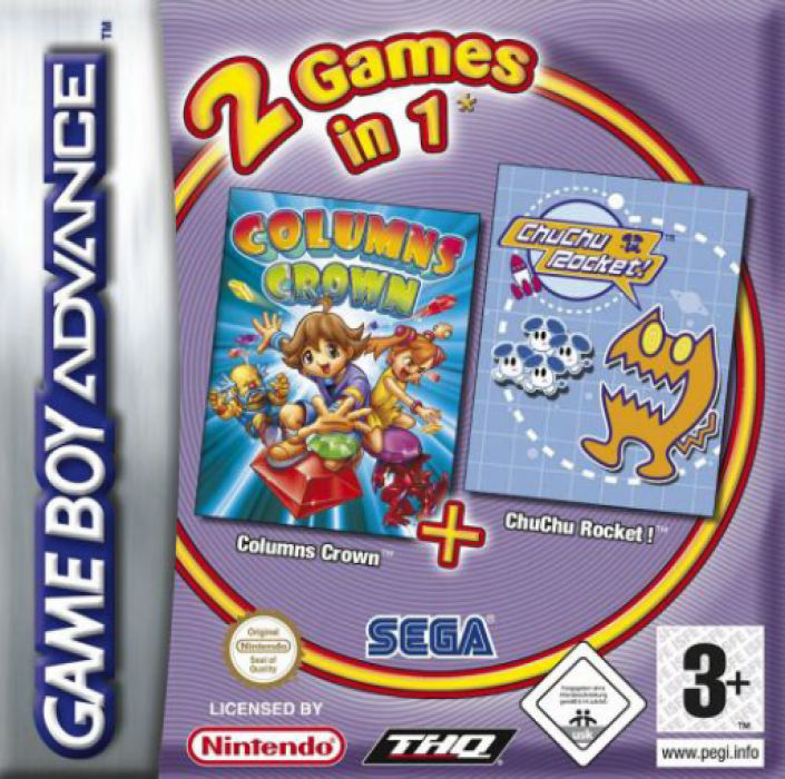 2 Games In 1 - Columns Crown + Chuchu Rocket! box art