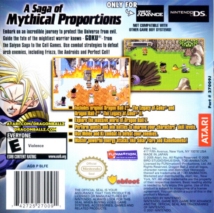 2 Games In 1 - Dragon Ball Z - The Legacy Of Goku 1 And 2 — box-2D-back (US)
