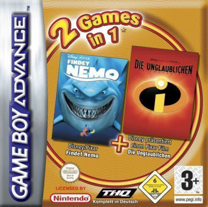 2 Games In 1 - Finding Nemo + The Incredibles — box-2D (DE)