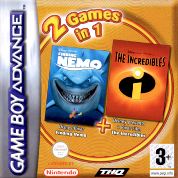 2 Games In 1 - Finding Nemo + The Incredibles box art