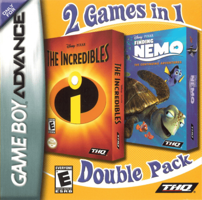 2 Games In 1 - Finding Nemo - The Continuing Adventures + The Incredibles box art