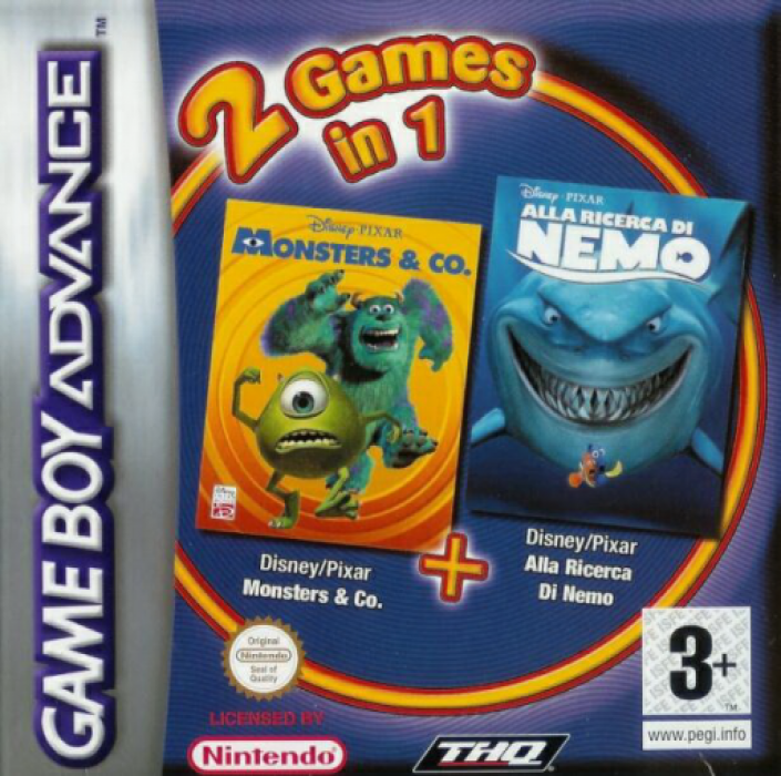 2 Games In 1 - Monsters, Inc. + Finding Nemo — box-2D (IT)