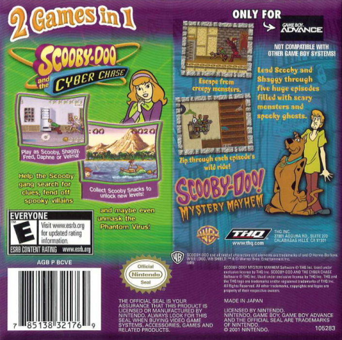 2 Games in 1 : Scooby-Doo!, Mystery Mayhem + Scoob — box-2D-back (US)