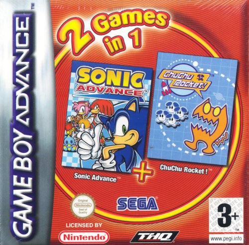 2 Games In 1 - Sonic Advance + Chuchu Rocket! box art