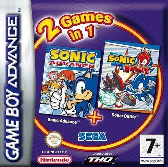 2 Games In 1 - Sonic Advance + Sonic Battle — box-2D (EU)