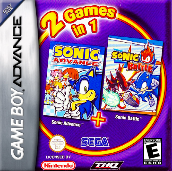 2 Games In 1 - Sonic Advance + Sonic Battle box art
