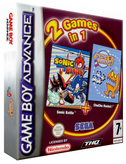 2 Games In 1 - Sonic Battle + Chuchu Rocket! — box-3D (EU)