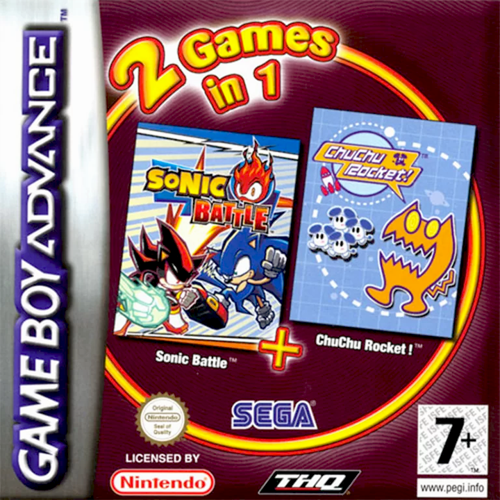 2 Games In 1 - Sonic Battle + Chuchu Rocket! box art