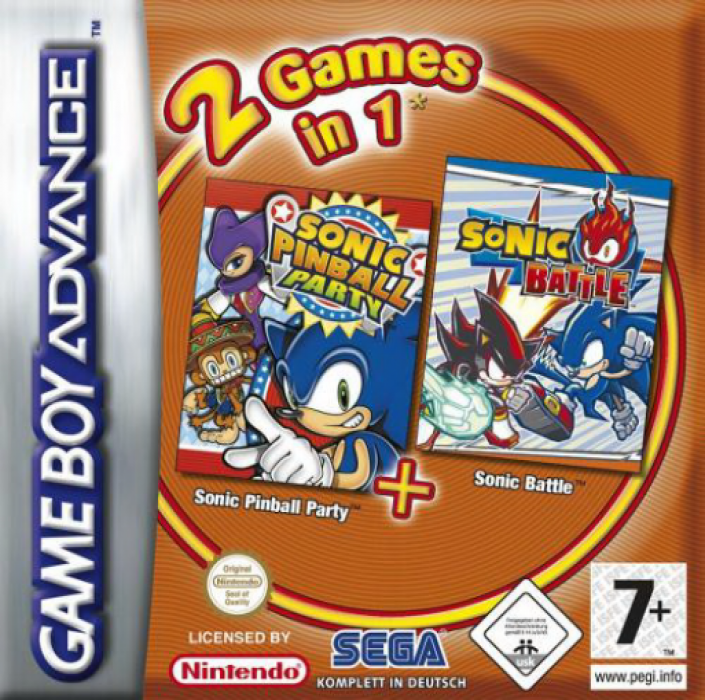 2 Games In 1 - Sonic Battle + Sonic Pinball Party box art