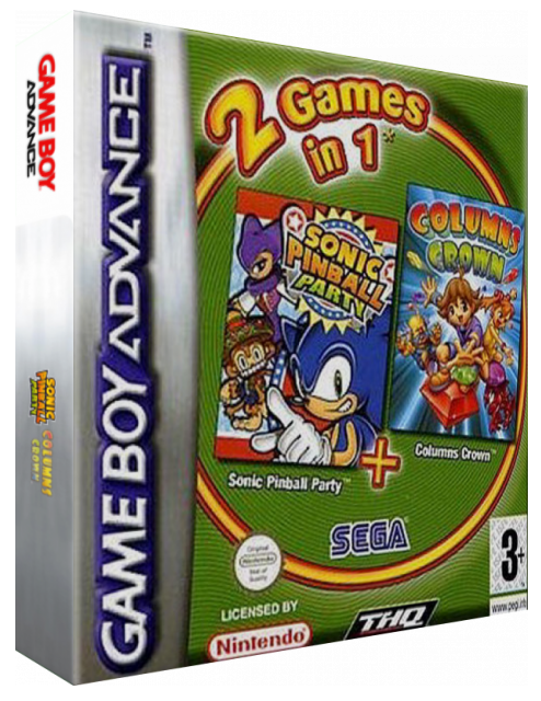 2 Games In 1 - Sonic Pinball Party + Columns Crown — box-3D (EU)
