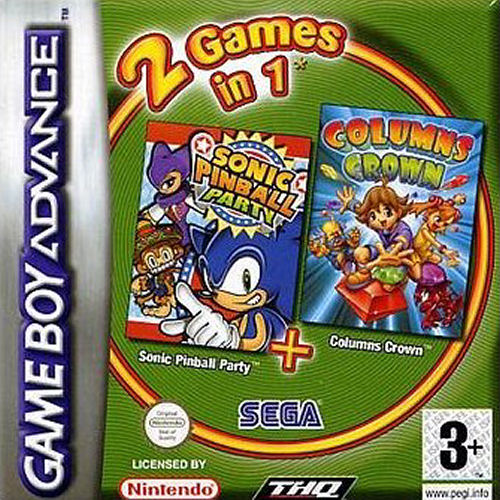 2 Games In 1 - Sonic Pinball Party + Columns Crown box art