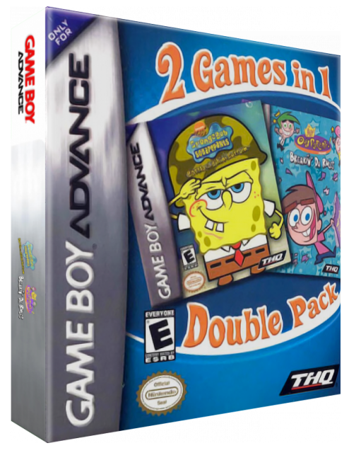 2 Games In 1 - Spongebob Squarepants - Battle For Bikini Bottom + The Fairly Oddparents! - Breakin' Da Rules — box-3D (US)