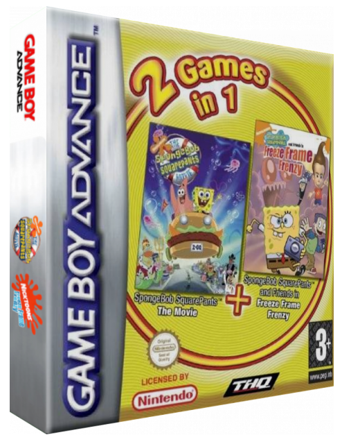 2 Games In 1 - The Spongebob Squarepants Movie + Spongebob Squarepants And Friends In Freeze Frame Frenzy — box-3D (EU)
