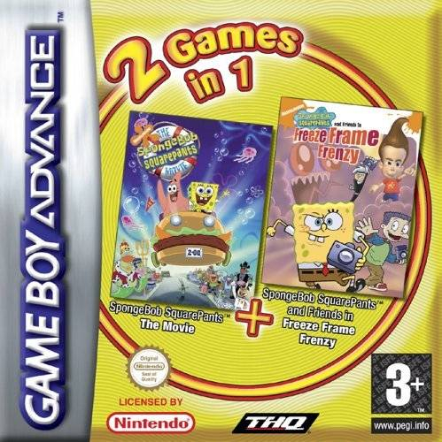 2 Games In 1 - The Spongebob Squarepants Movie + Spongebob Squarepants And Friends In Freeze Frame Frenzy box art