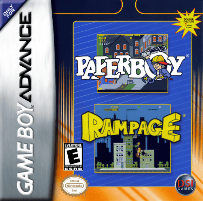 2 Games in One! : Paperboy + Rampage box art