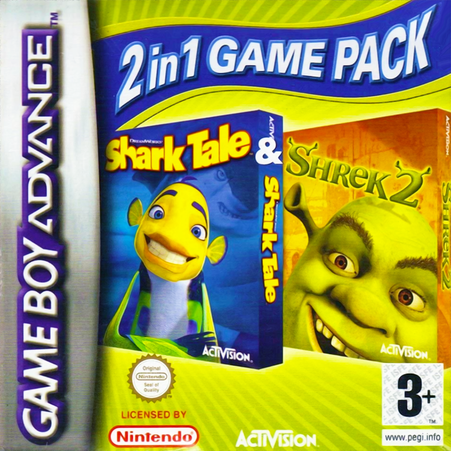 2 In 1 Game Pack - Shrek 2 + Shark Tale — box-2D (EU)