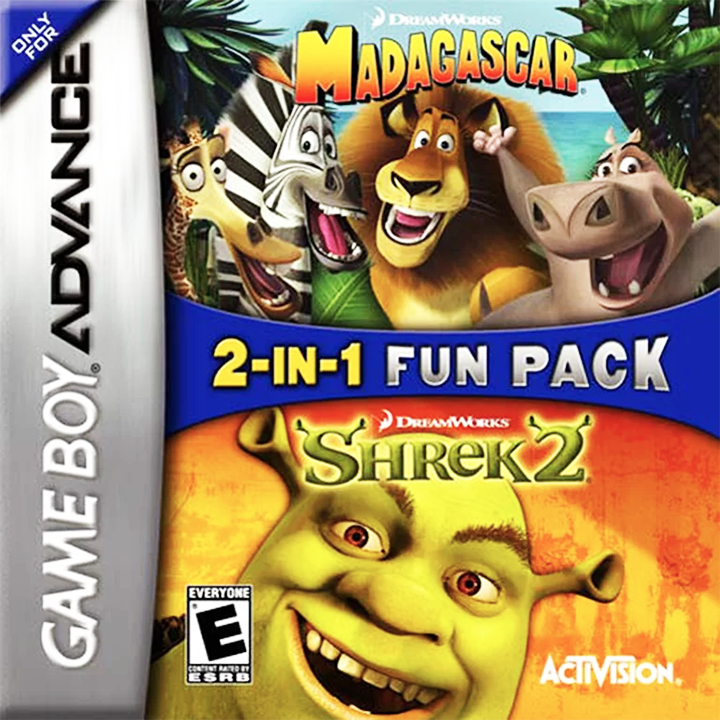 2-in-1 Fun Pack : Shrek 2 + Madagascar box art