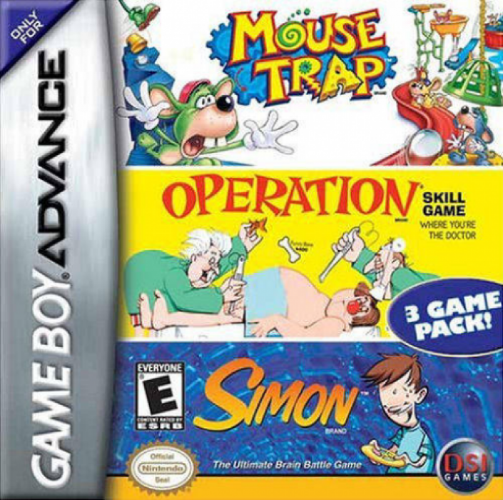 3 Game Pack! - Mouse Trap + Simon + Operation box art