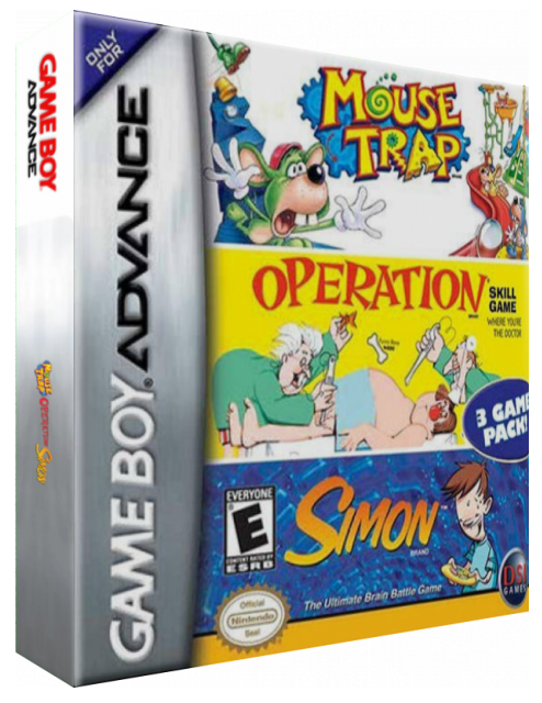 3 Game Pack! - Mouse Trap + Simon + Operation — box-3D (US)