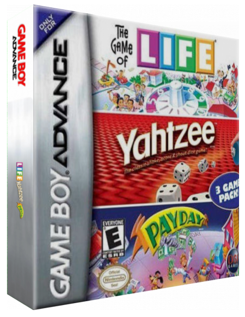 3 Game Pack! - The Game Of Life + Payday + Yahtzee — box-3D (US)