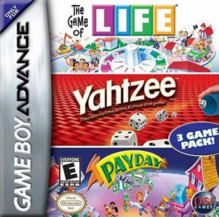 3 Game Pack! - The Game Of Life + Payday + Yahtzee box art