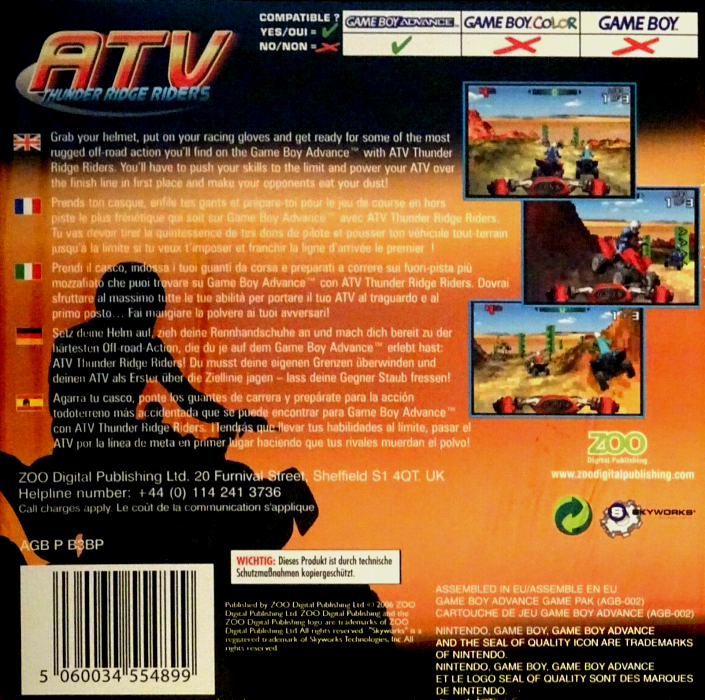 Atv - Thunder Ridge Riders — box-2D-back (EU)