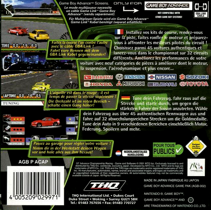 Gt Advance Championship Racing — box-2D-back (EU)