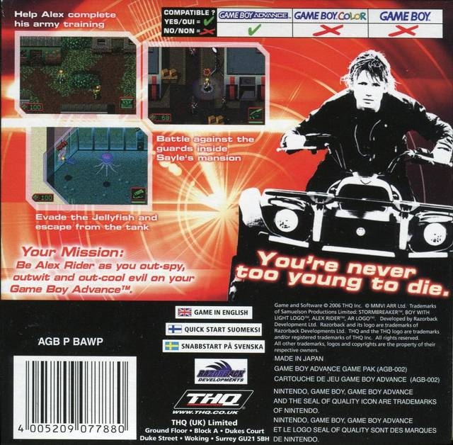 Alex Rider - Stormbreaker — box-2D-back (EU)