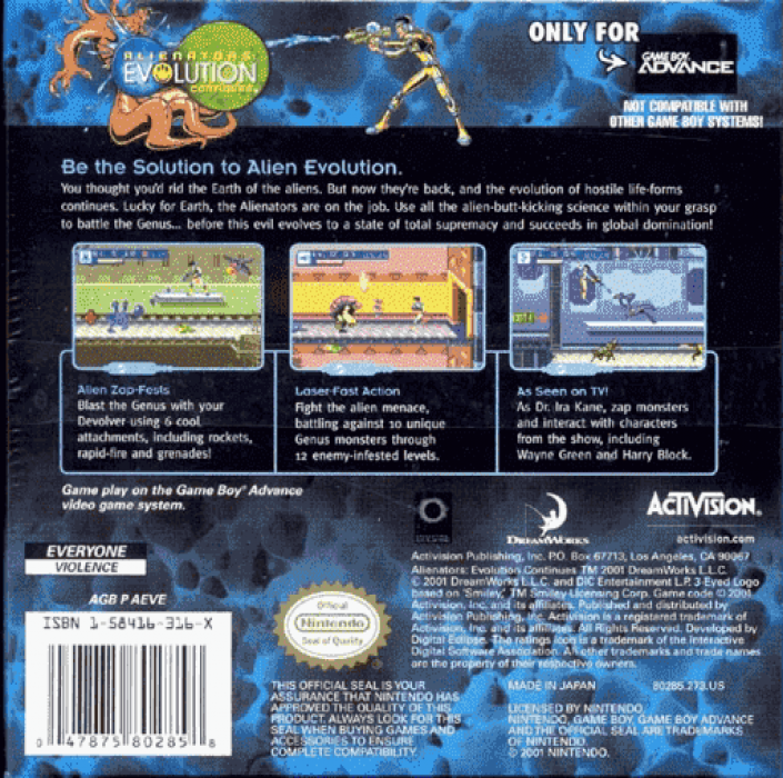 Alienators - Evolution Continues — box-2D-back (US)