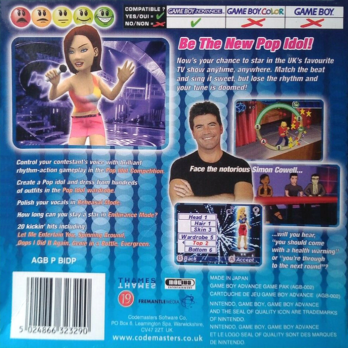 Pop Idol — box-2D-back (EU)