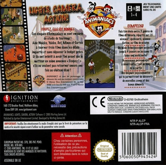 Animaniacs - Lights Camera Action ! — box-2D-back (FR)