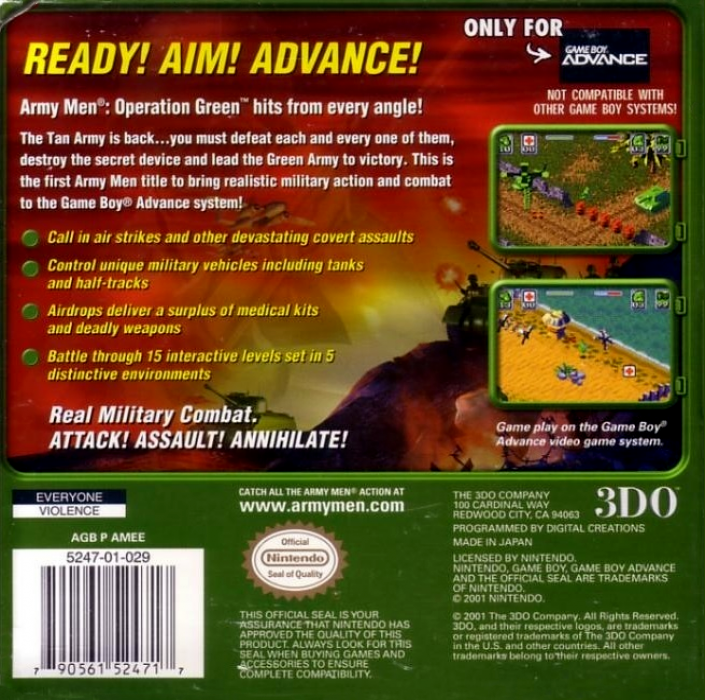 Army Men - Operation Green — box-2D-back (US)