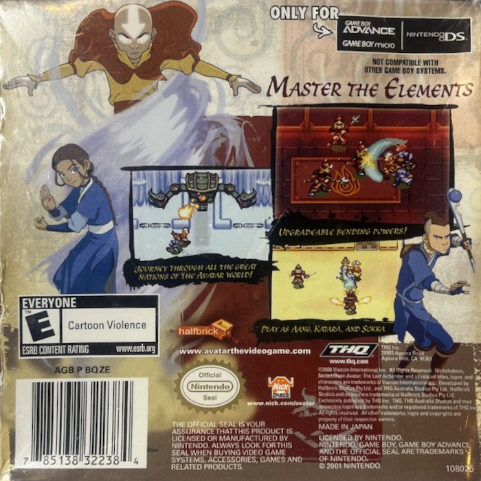Avatar - The Legend of Aang — box-2D-back (US)