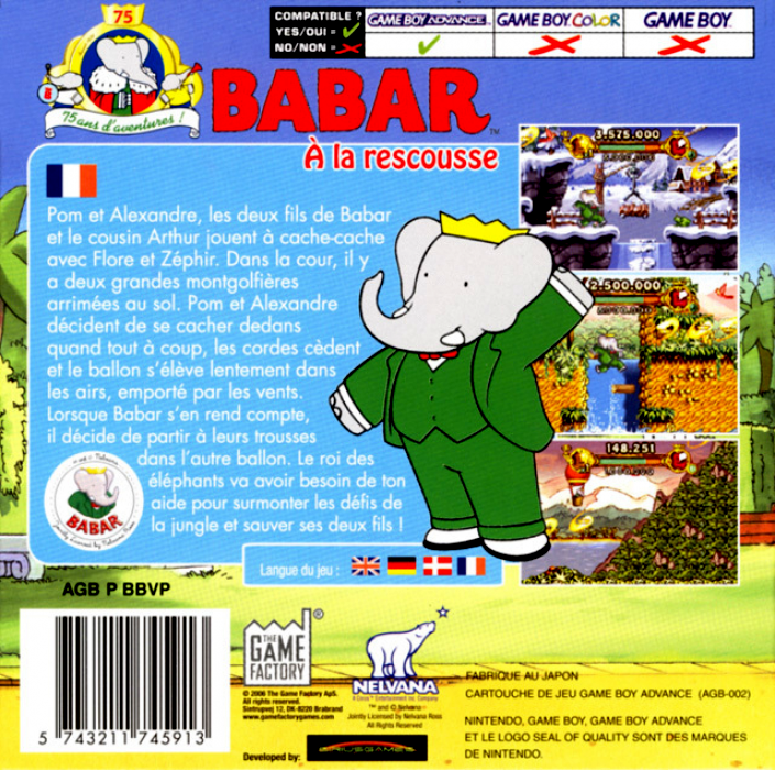 Babar - To the Rescue — box-2D-back (FR)