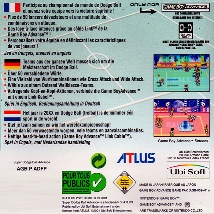 Super Dodge Ball Advance — box-2D-back (EU)