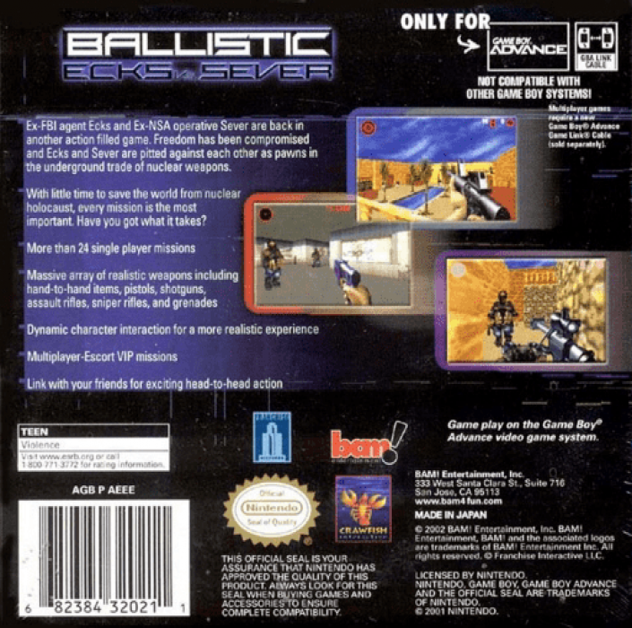 Ecks Vs. Sever 2 - Ballistic — box-2D-back (US)