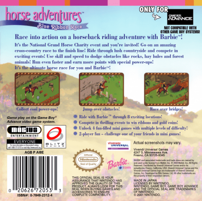 Barbie Horse Adventures - The Big Race — box-2D-back (US)