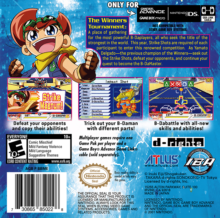 Battle B-daman - Fire Spirits! — box-2D-back (US)